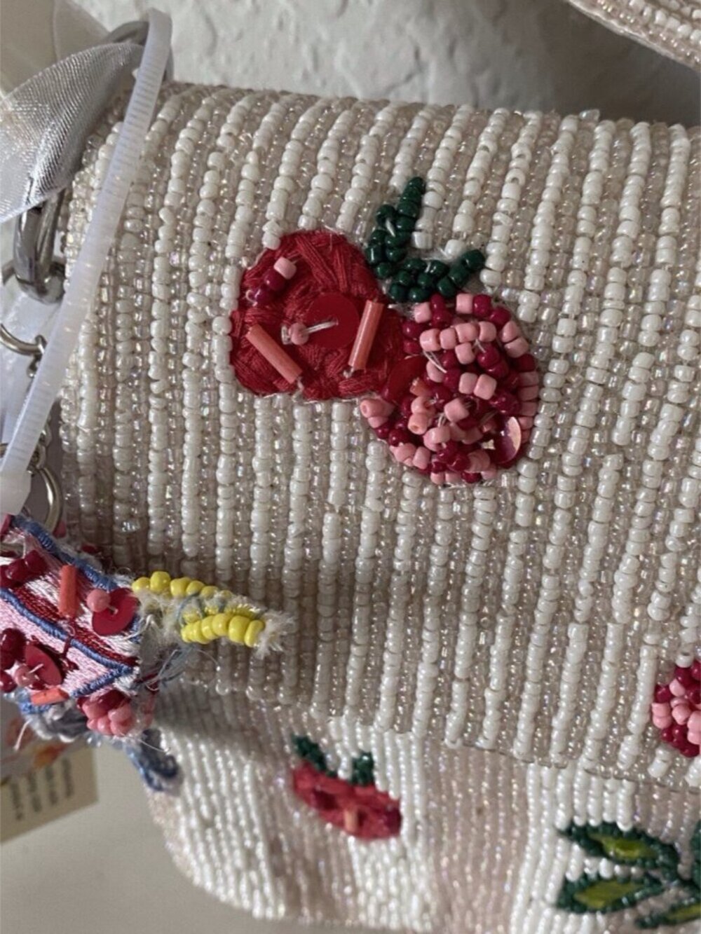 Handcrafted in India Strawberry Margarita Martini Beaded Bag W/Charm Viral‎ NEW - Picture 13 of 16